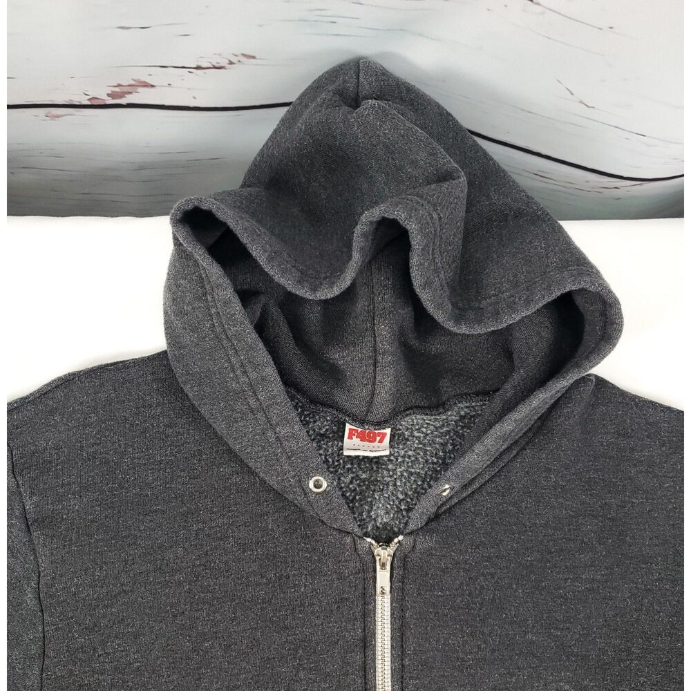 American Apparel F497 Gray Harvard Sweatshirt Hoodie Full‎ Zip University School - Picture 5 of 6
